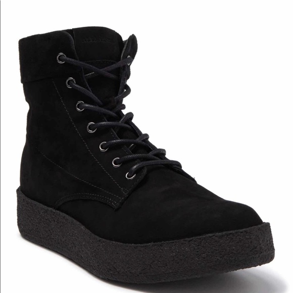 Allsaints Black Kip Lace Up Suede Boots 